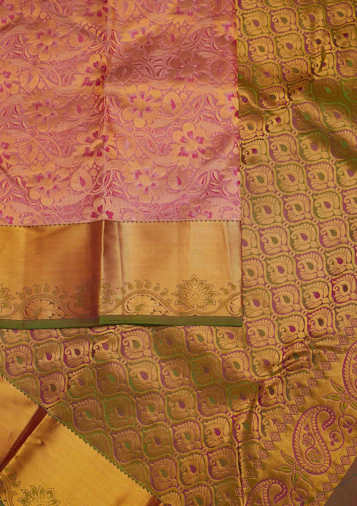 Lavender Zariwork Pure Silk Designer Saree - Koskii