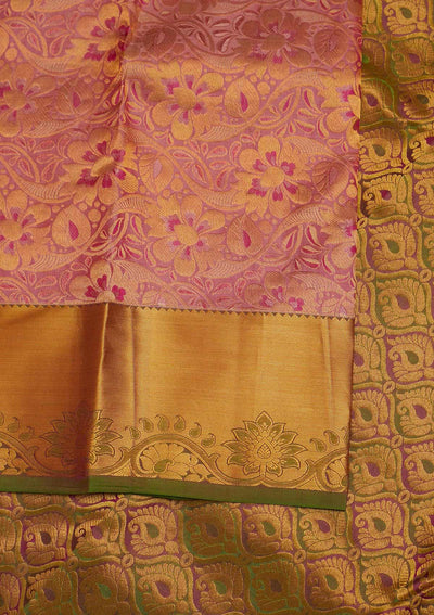 Lavender Zariwork Pure Silk Designer Saree - Koskii