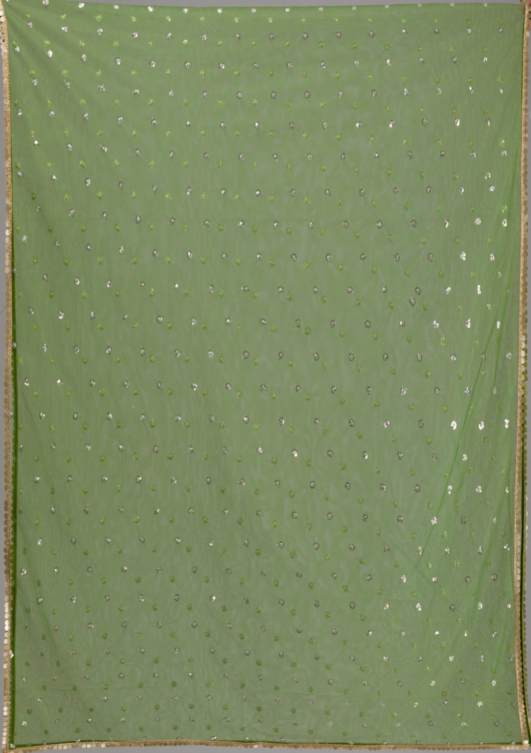 Leaf Green Sequins Georgette Designer Lehenga-Koskii