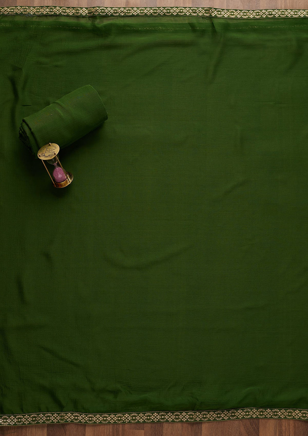 Leaf Green Sequins Georgette Unstitched Salwar Suit-Koskii