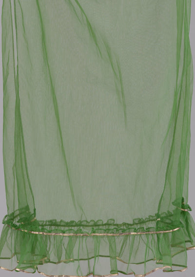 Leaf Green Sequins Georgette Designer Salwar Kameez-Koskii