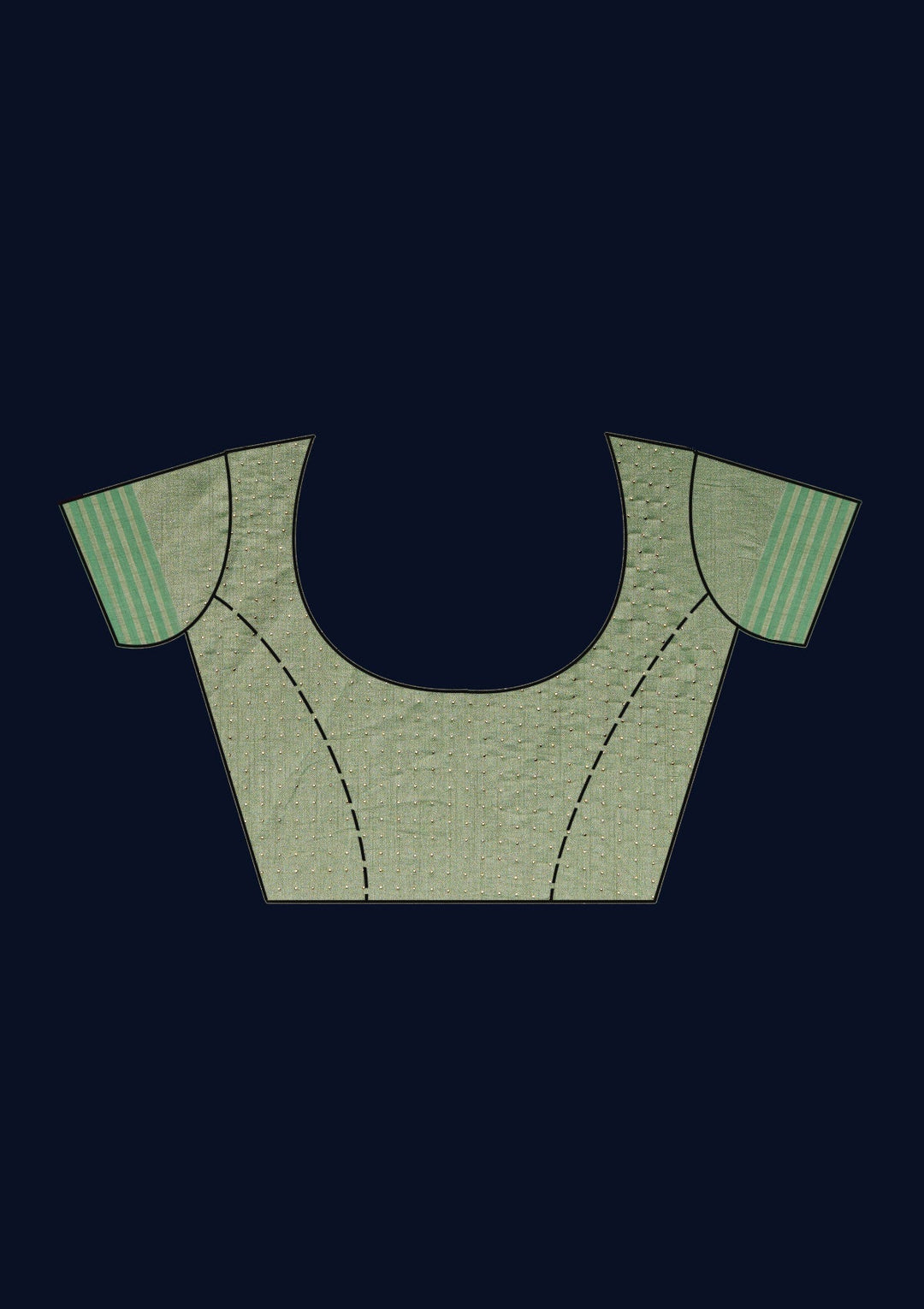 Leaf Green Swarovski Semi Crepe Designer Saree - Koskii