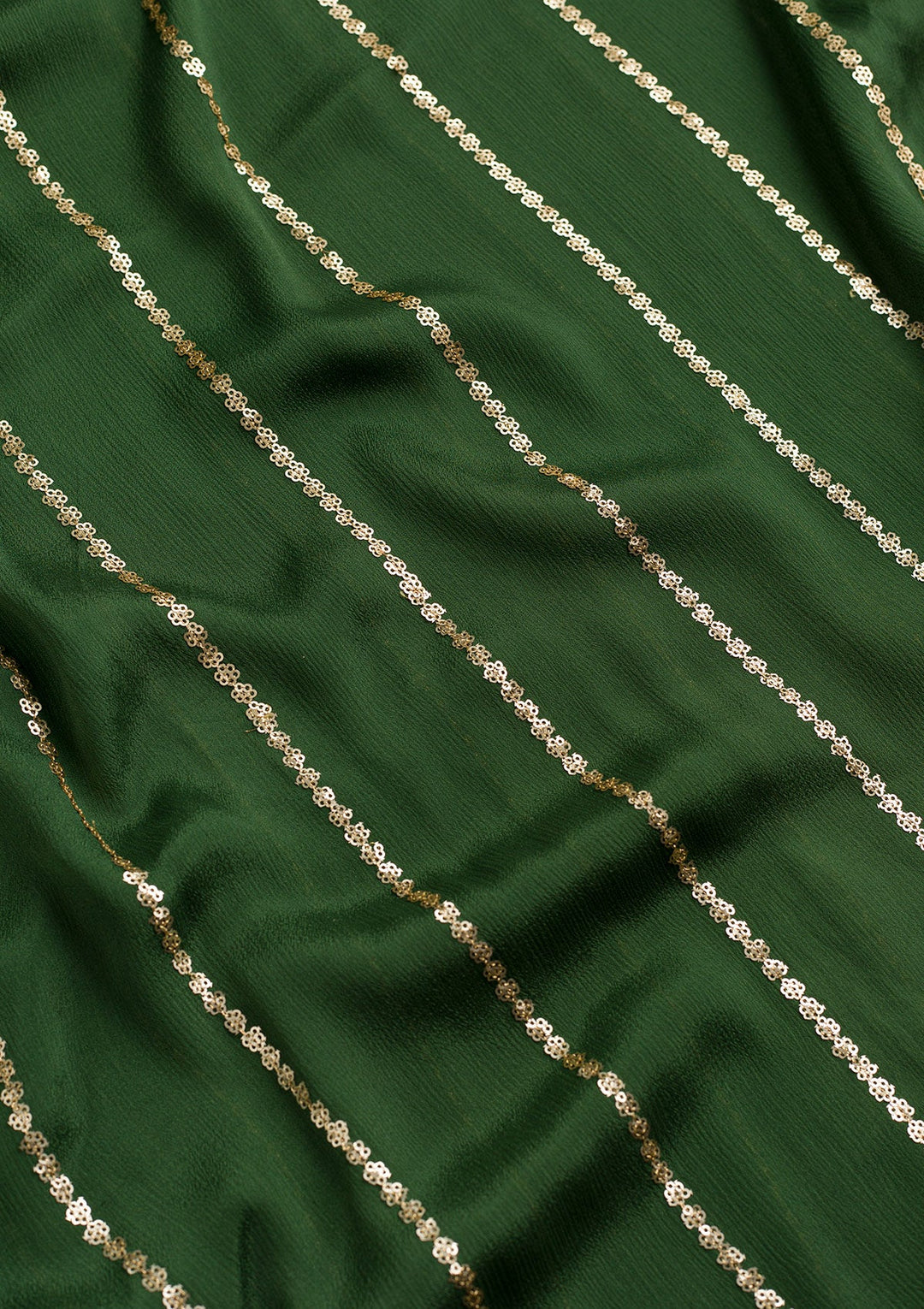 Leaf Green Zariwork Chiffon Dupatta-Koskii