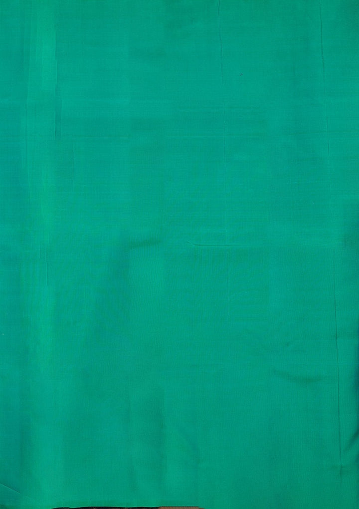 Leaf Green Zariwork Pure Silk Designer Saree - koskii