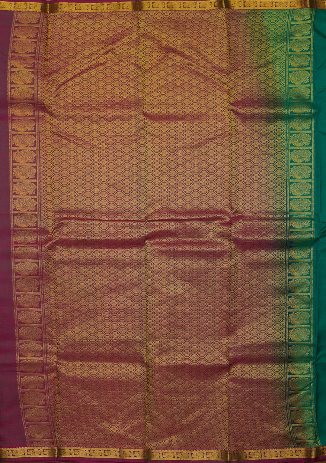 Leaf Green Zariwork Pure Silk Designer Saree - koskii