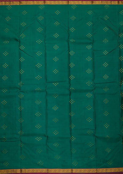 Leaf Green Zariwork Pure Silk Designer Saree - koskii
