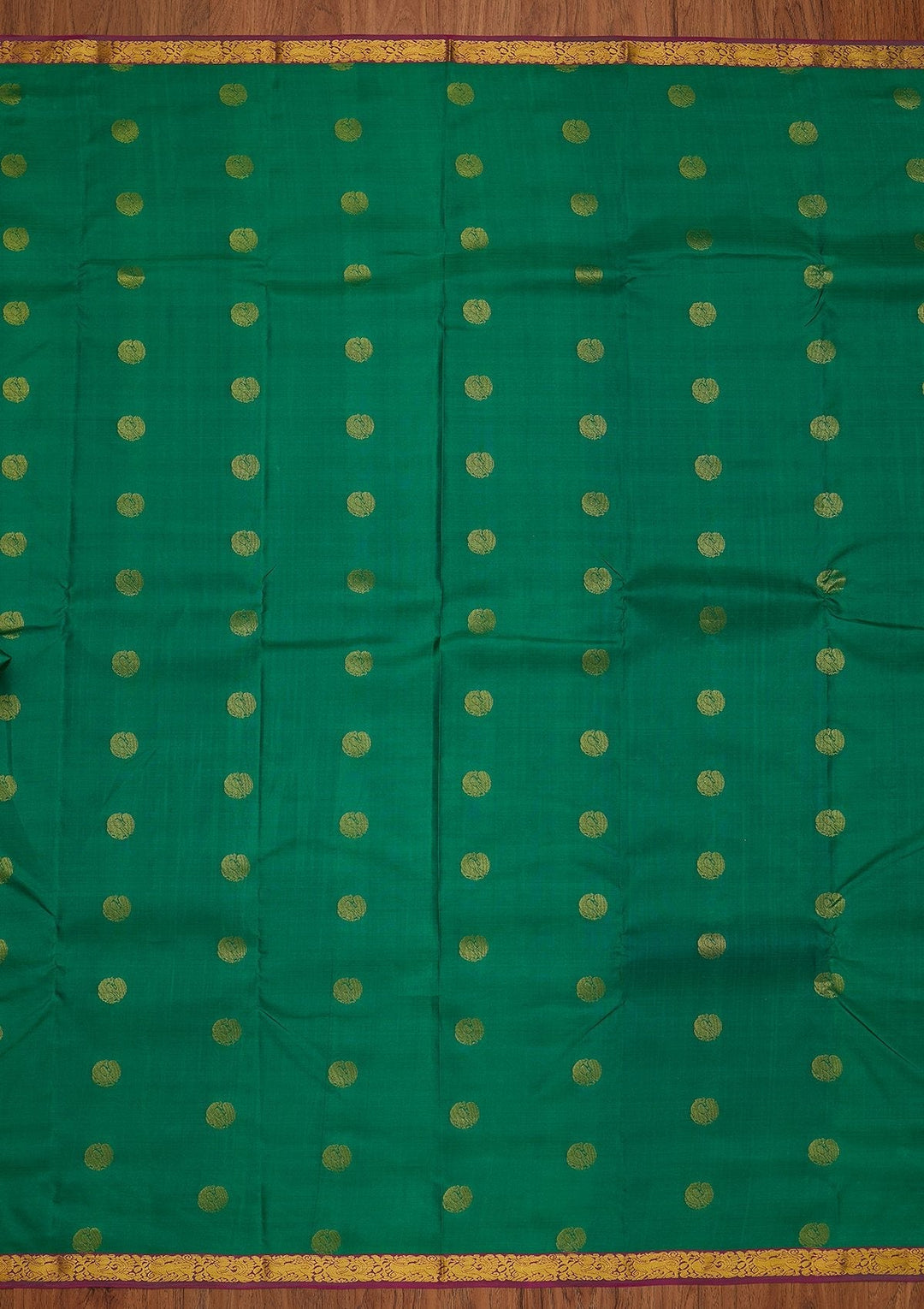 Leaf Green Zariwork Pure Silk Designer Saree - koskii