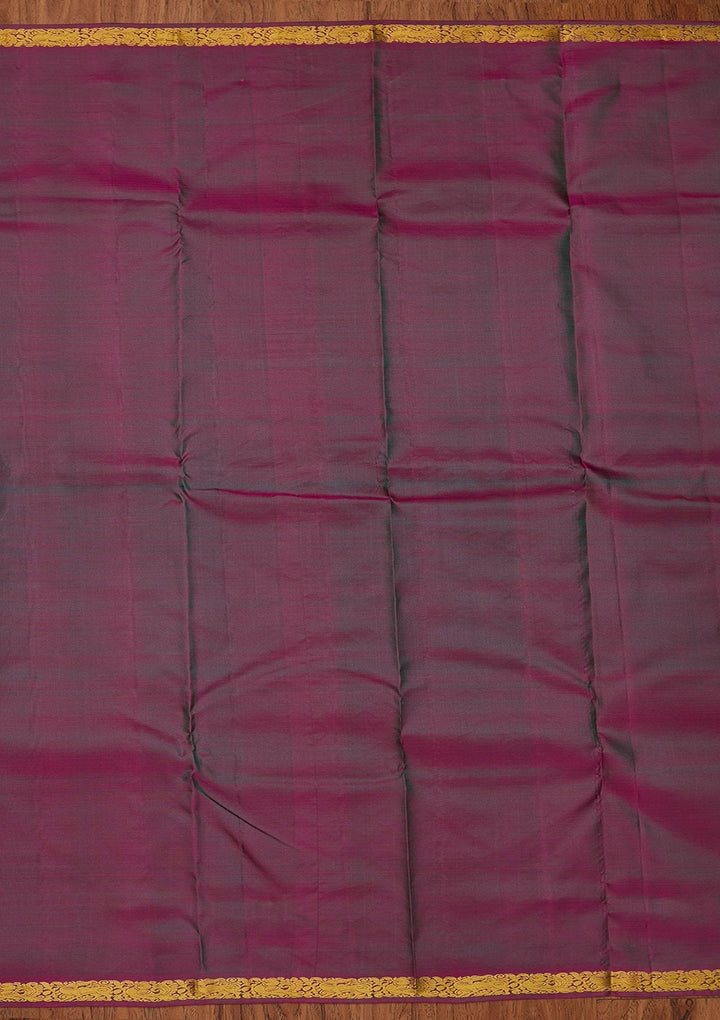 Leaf Green Zariwork Pure Silk Designer Saree - koskii