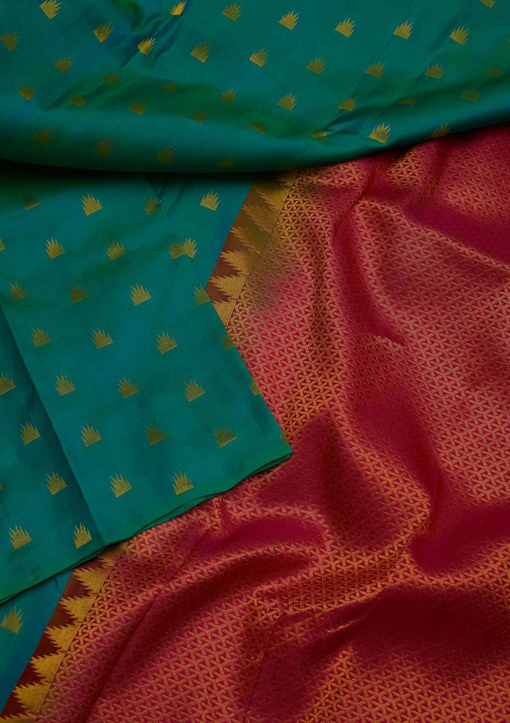Leaf Green Zariwork Pure Silk Designer Saree - koskii