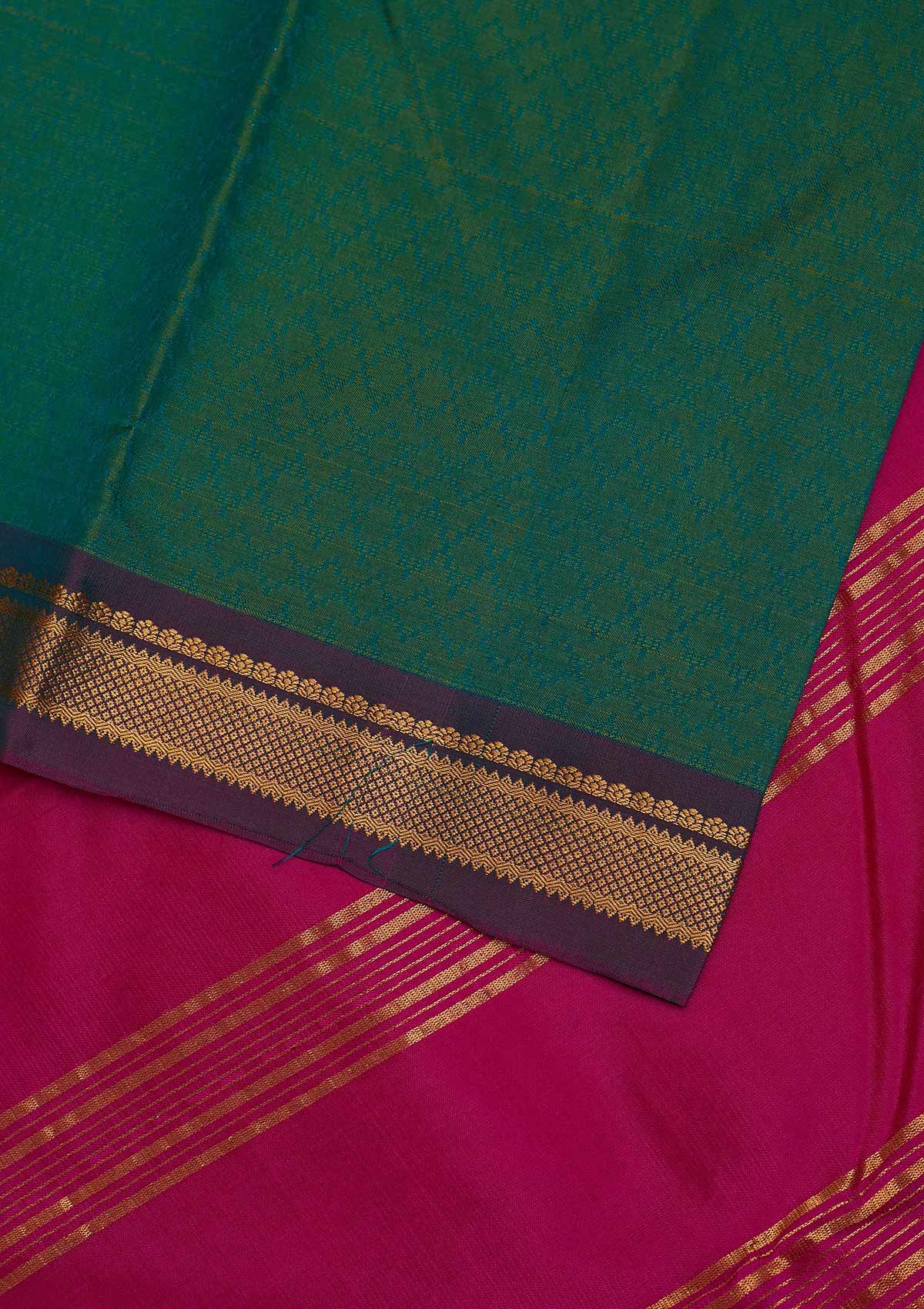 Leaf Green Zariwork Pure Silk Designer Saree - Koskii