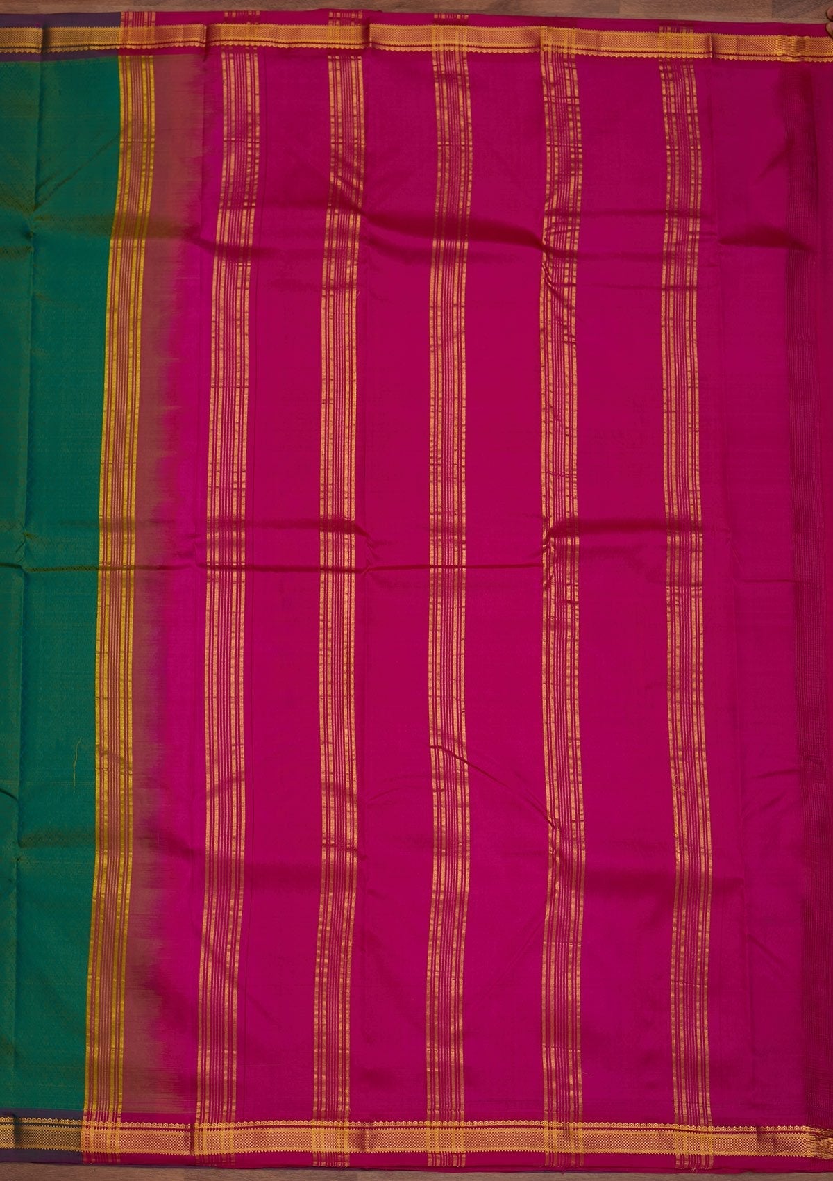 Leaf Green Zariwork Pure Silk Designer Saree - Koskii