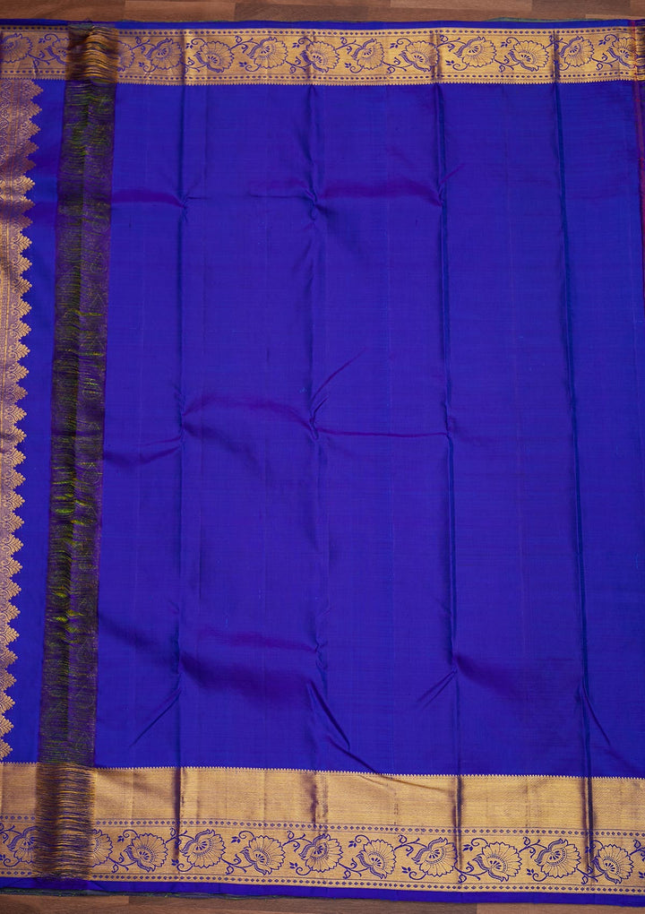 Leaf Green Zariwork Pure Silk Designer Saree - Koskii