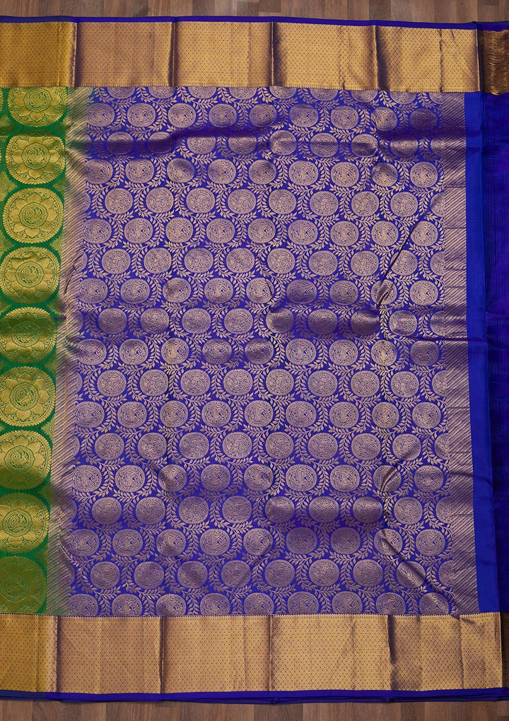 Leaf Green Zariwork Pure Silk Saree-Koskii
