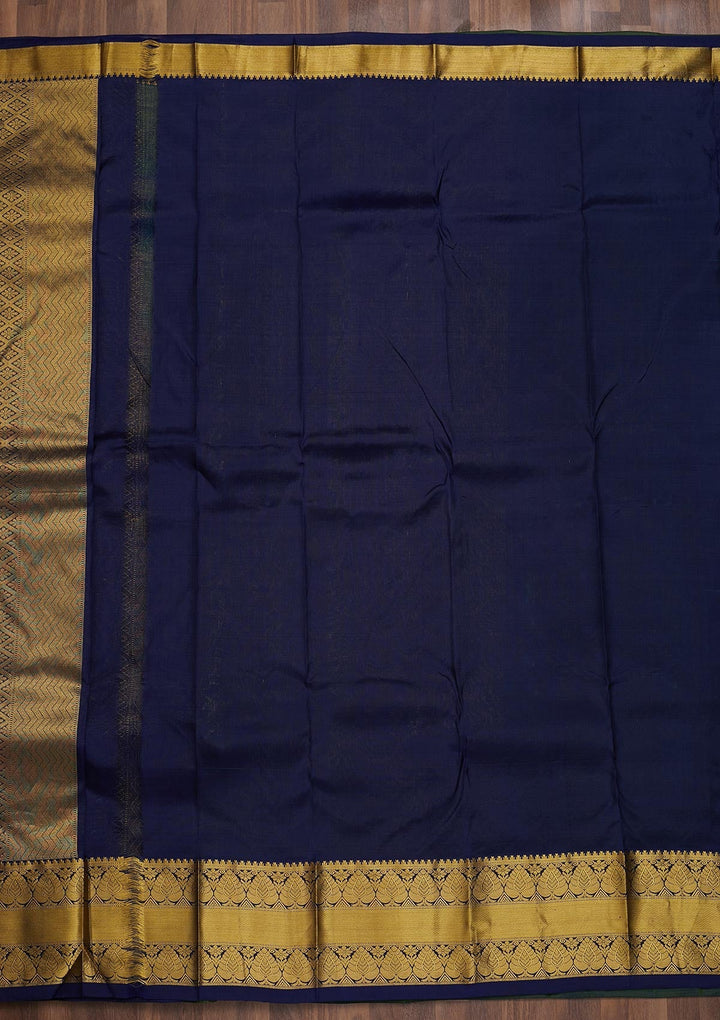 Leaf Green Zariwork Pure Silk Saree-Koskii