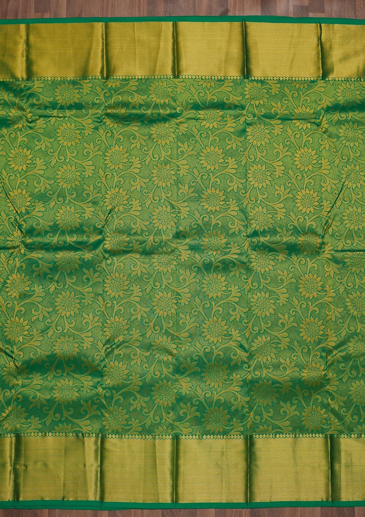 Leaf Green Zariwork Pure Silk Saree-Koskii