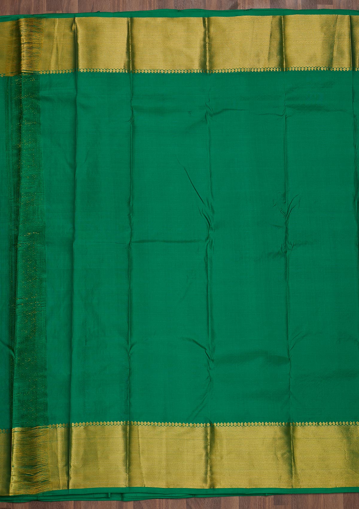Leaf Green Zariwork Pure Silk Saree-Koskii