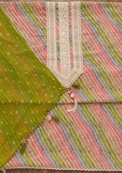 Multi Threadwork Cotton Unstitched Salwar Kameez-Koskii