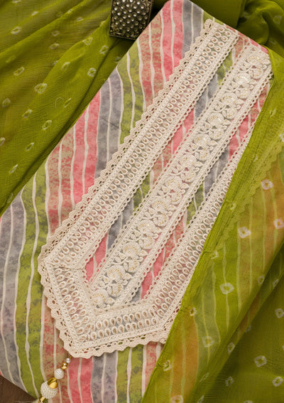 Multi Threadwork Cotton Unstitched Salwar Kameez-Koskii