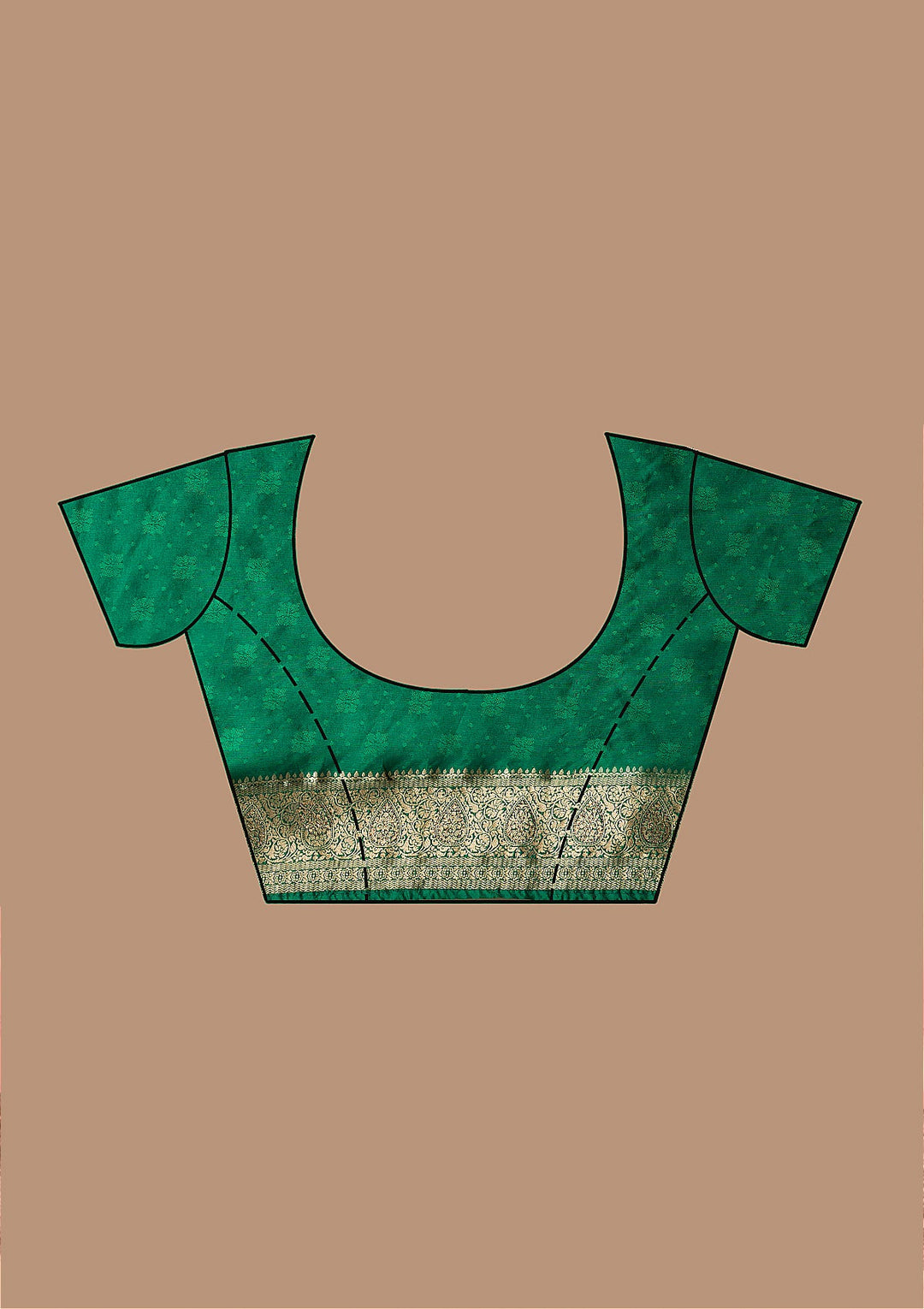 Leaf Green Zariwork Art Silk Saree-Koskii