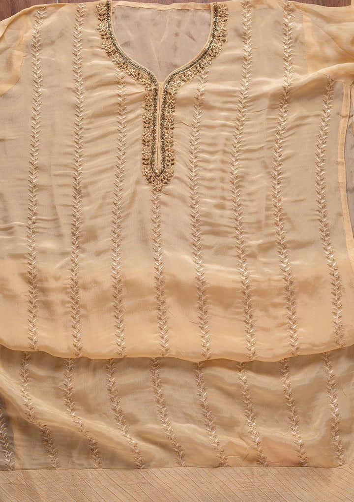 Lemon Yellow Cutdana Semi Crepe Designer Unstitched Salwar Suit - koskii