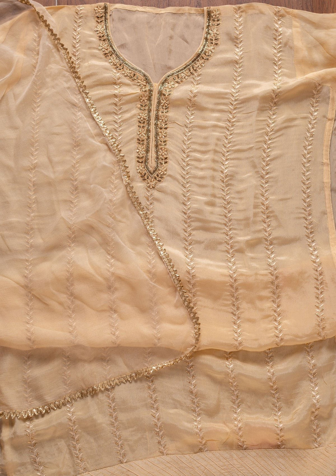 Lemon Yellow Cutdana Semi Crepe Designer Unstitched Salwar Suit - koskii