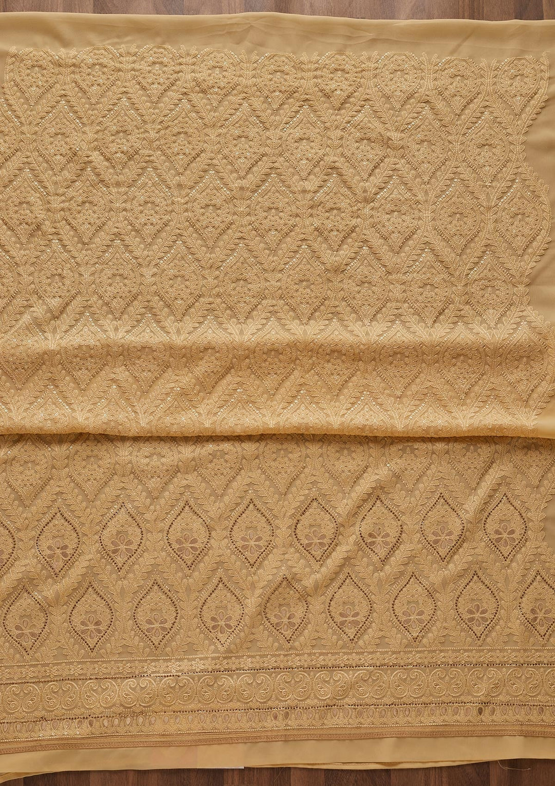 Lemon Yellow Gotapatti Georgette Designer Unstitched Salwar Suit - Koskii