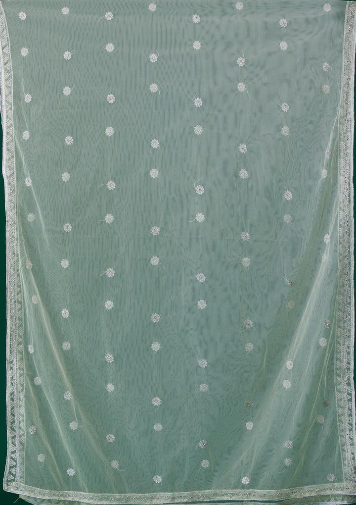 Lemon Yellow Silver Stonework Georgette Designer Salwar Suit-Koskii