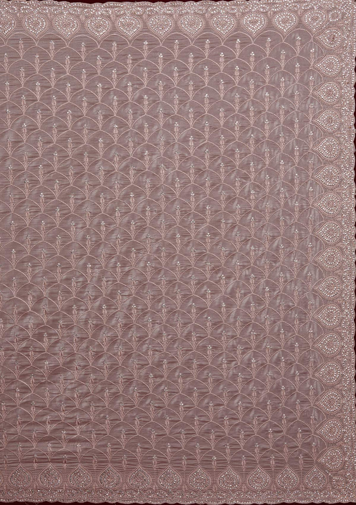 Light Brown Stonework Georgette Saree - Koskii