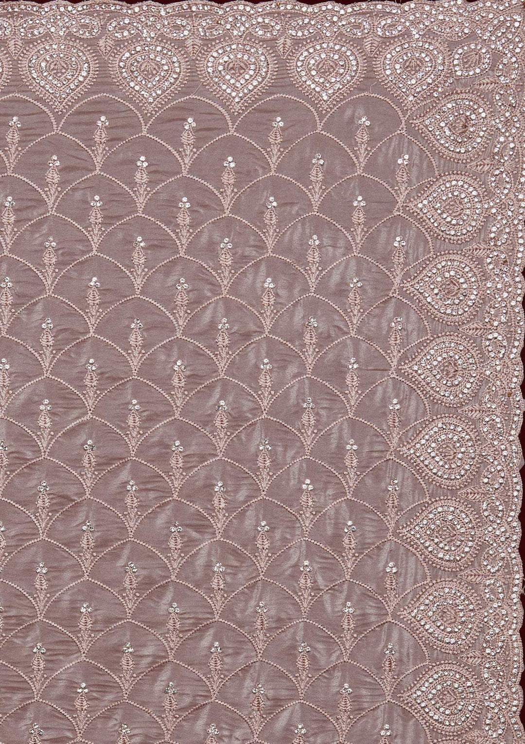 Light Brown Stonework Georgette Saree - Koskii
