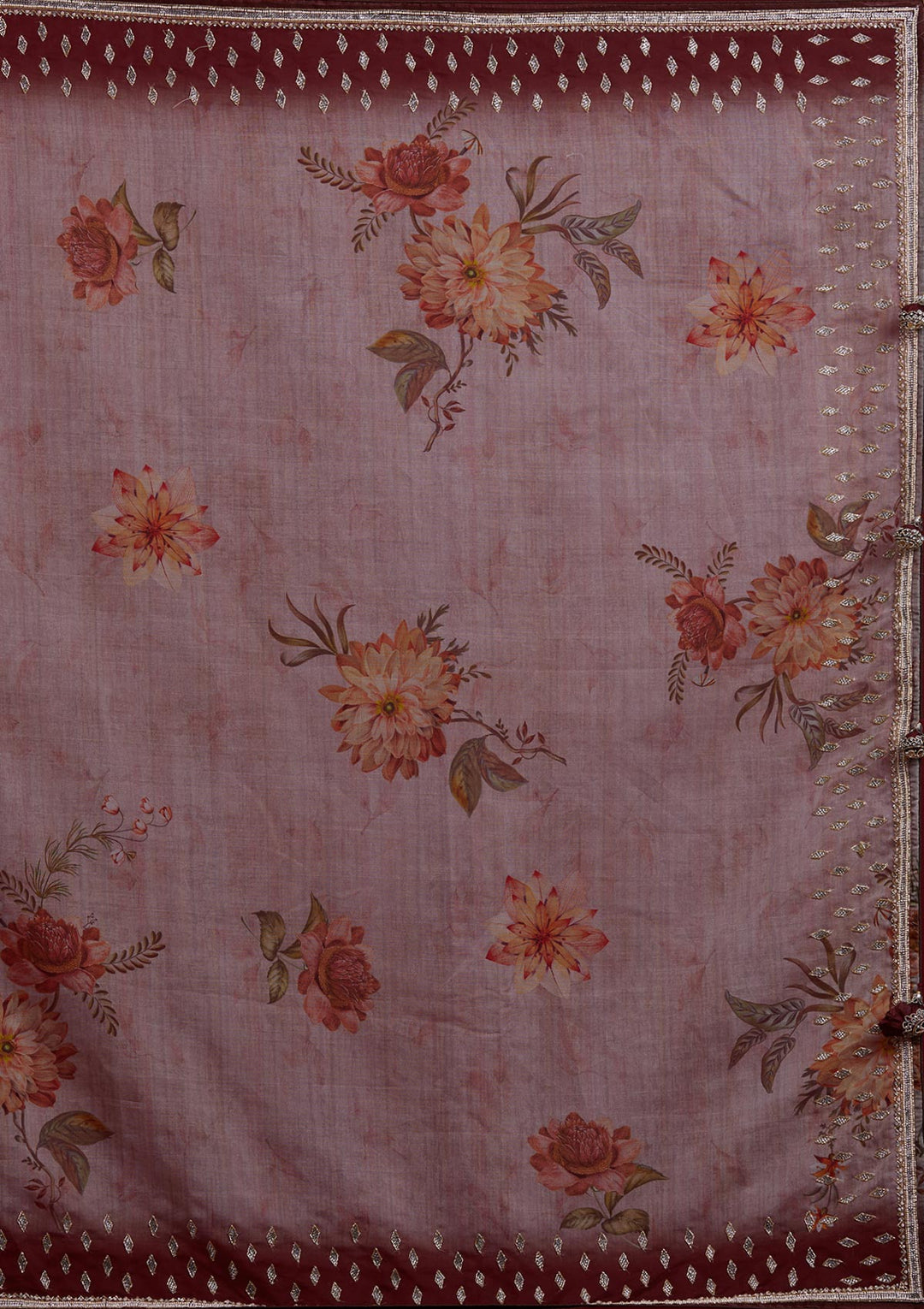 Light Brown Stonework Tissue Designer Saree - Koskii