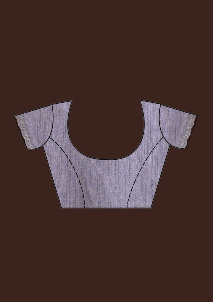 Light Grey Mirrorwork Net Saree-Koskii