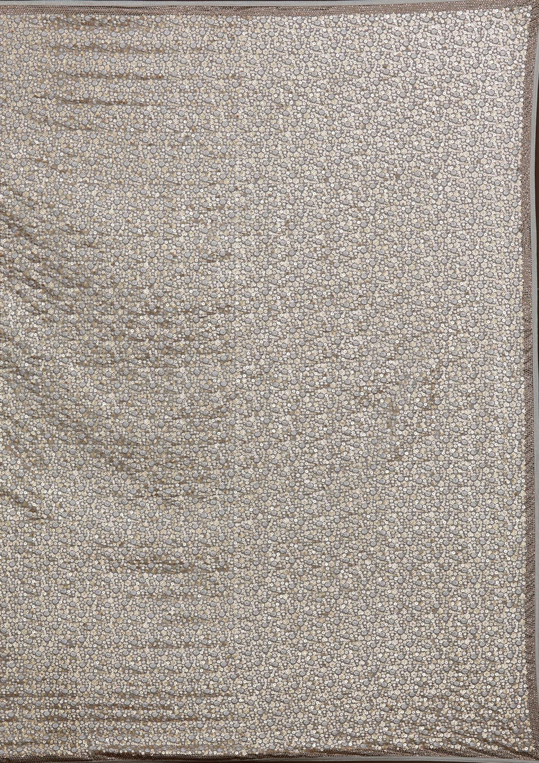 Light Grey Sequins Semi Crepe Saree-Koskii