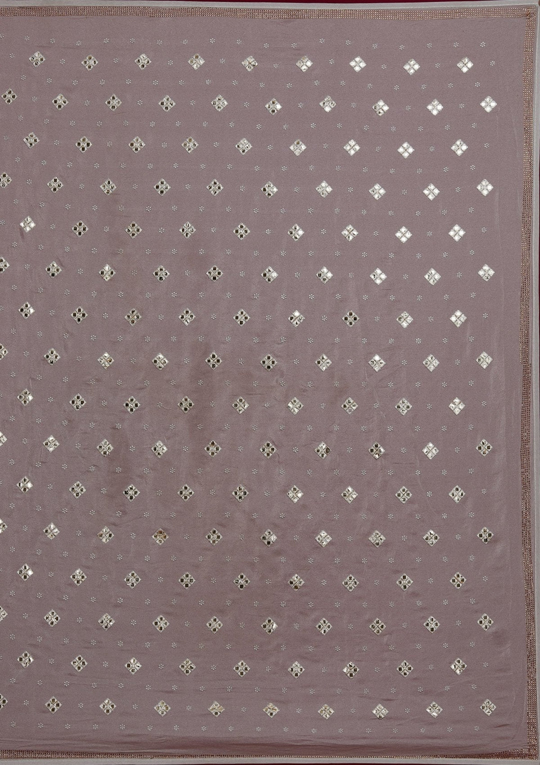 Light Grey Swarovski Semi Crepe Designer Saree - Koskii