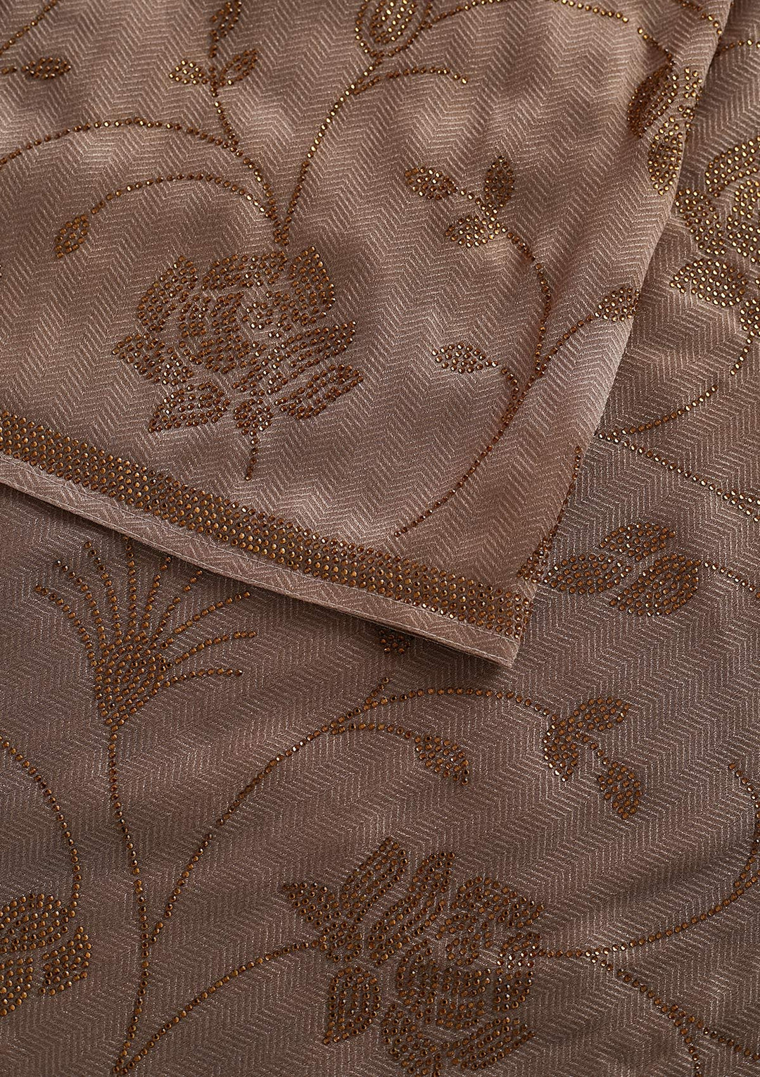 Light Grey Swarovski Shimmer Designer Saree - koskii