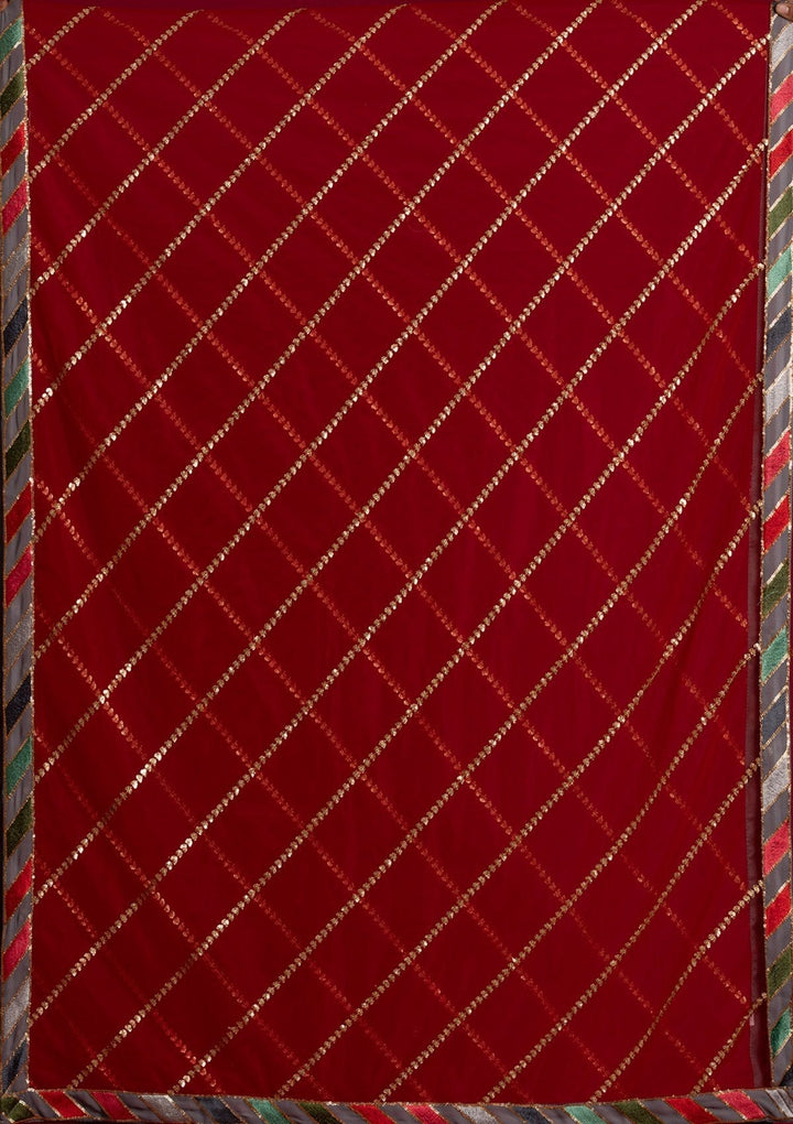 Light Grey Threadwork Georgette Designer Lehenga - koskii