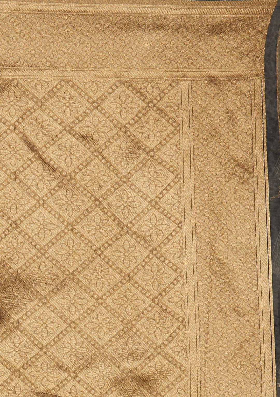 Light Grey Zariwork Art Silk Designer Saree - Koskii