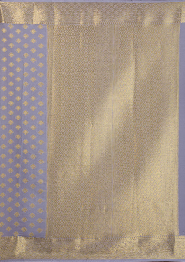 Light Grey Zariwork Art Silk Saree-Koskii