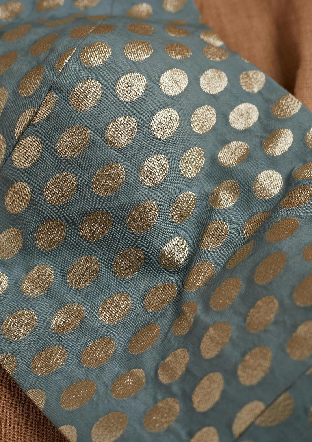 Light Grey Zariwork Banarasi Blouse - Koskii