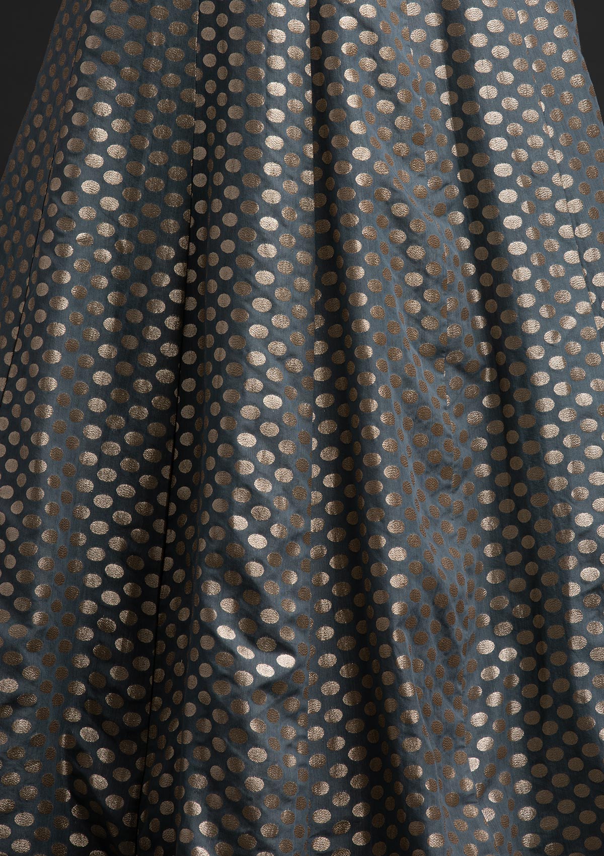 Light Grey Zariwork Banarasi Designer Skirt - koskii