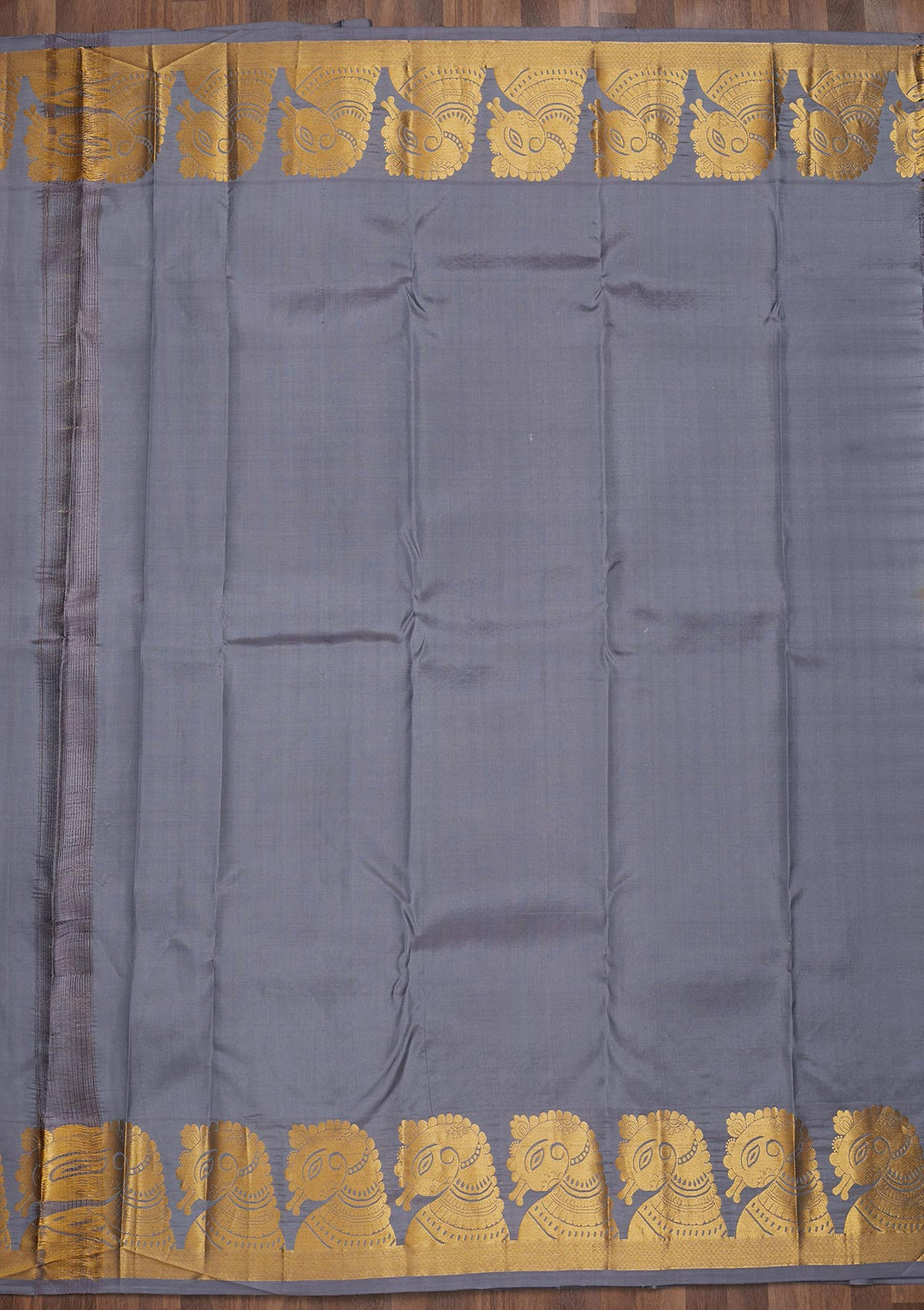 Light Grey Zariwork Pure Silk Saree-Koskii