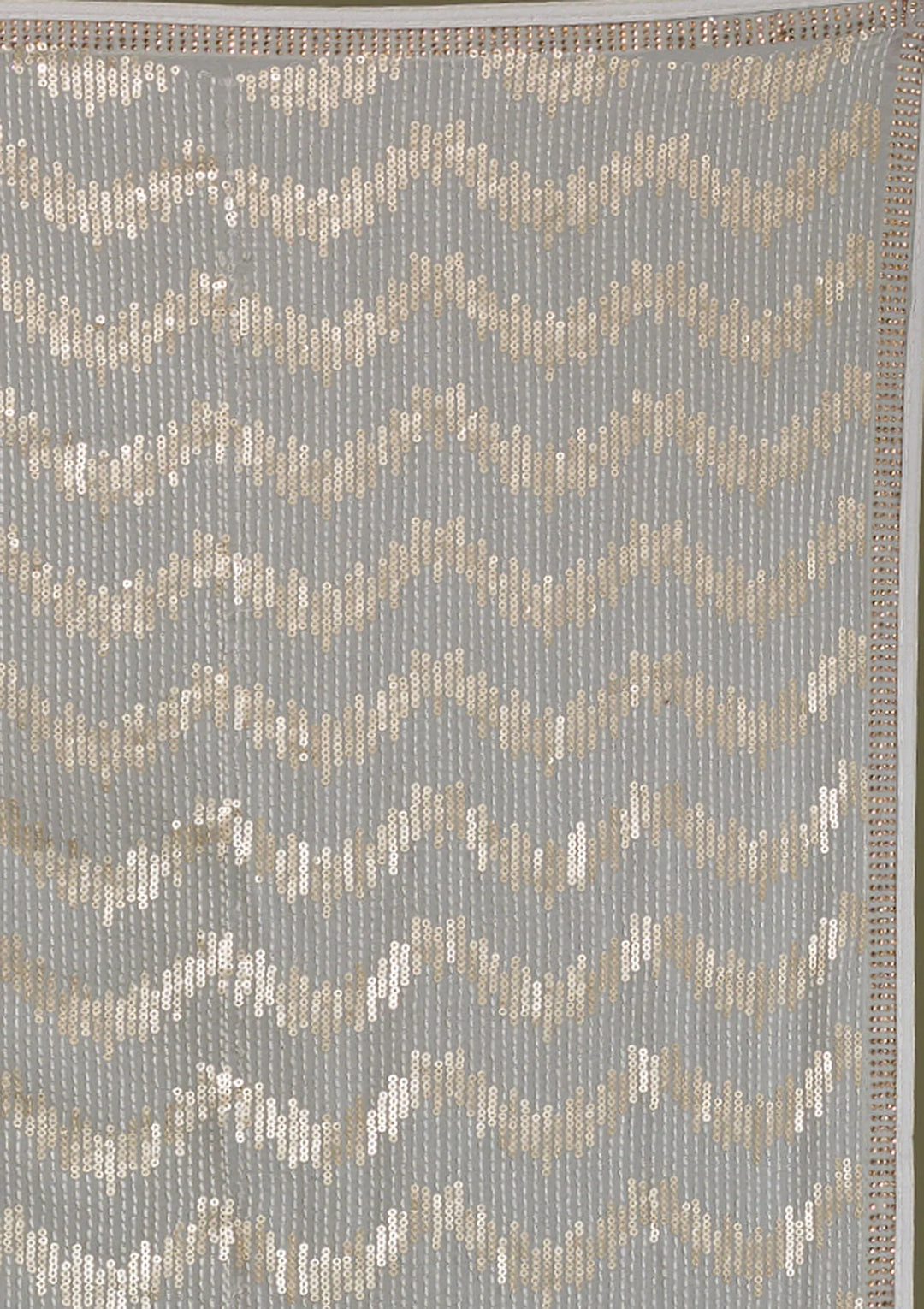 Light Grey Sequins Georgette Saree-Koskii