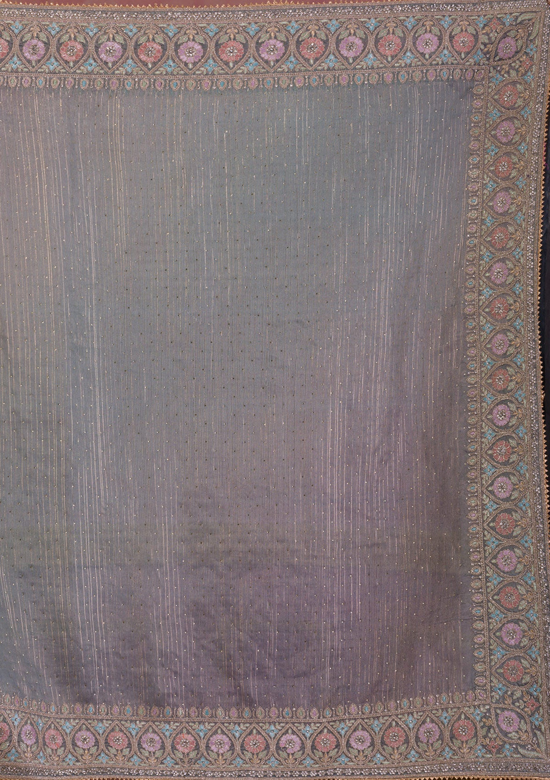 Light Grey Stonework Shimmer Saree-Koskii