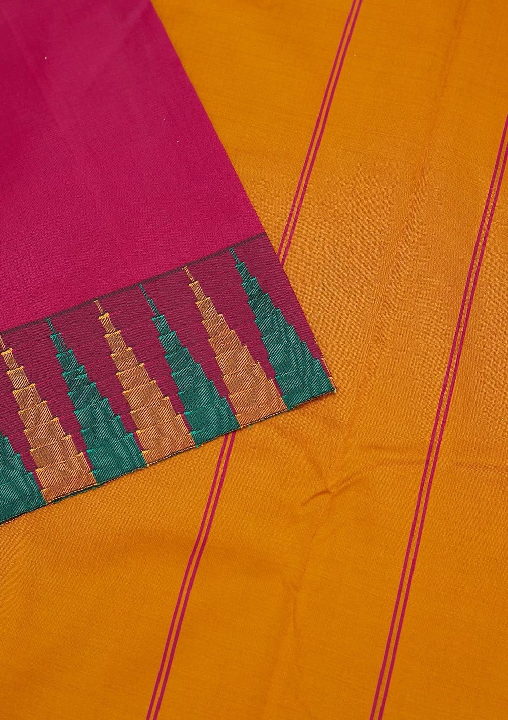 Magenta Pink Zariwork Art Silk Unstitched Saree - Koskii