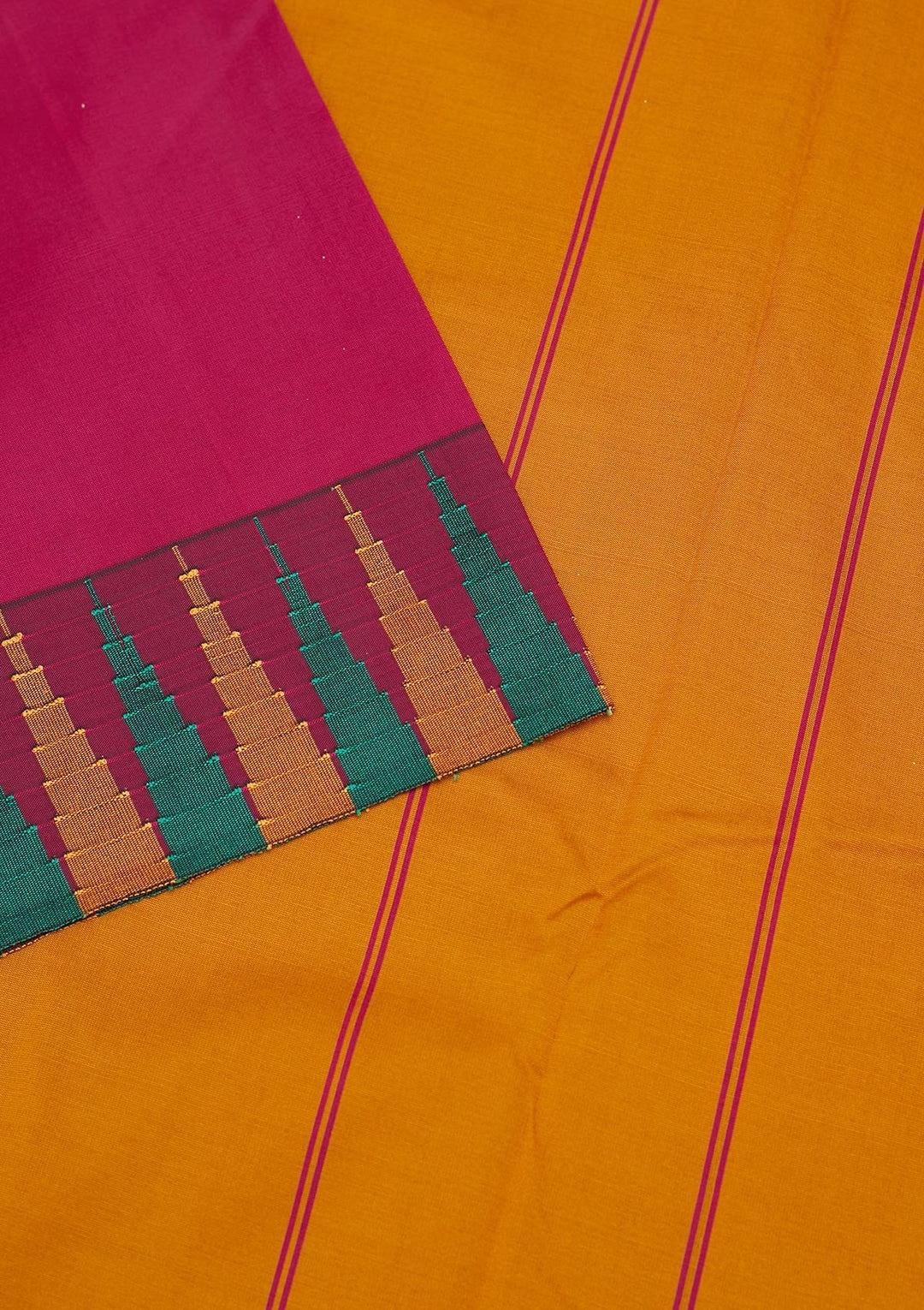 Magenta Pink Zariwork Art Silk Unstitched Saree - Koskii