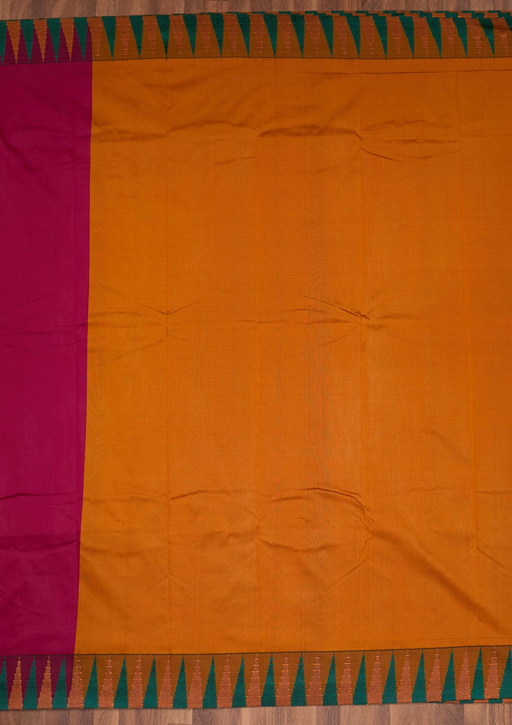 Magenta Pink Zariwork Art Silk Unstitched Saree - Koskii