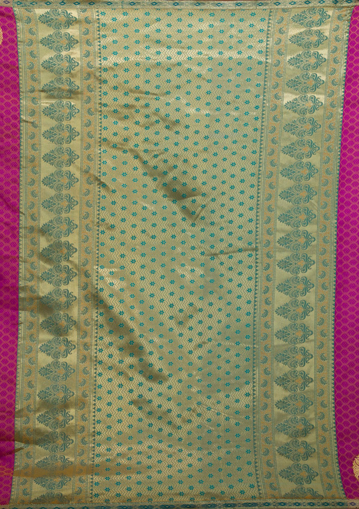Magenta Pink Zariwork Art Silk Saree-Koskii