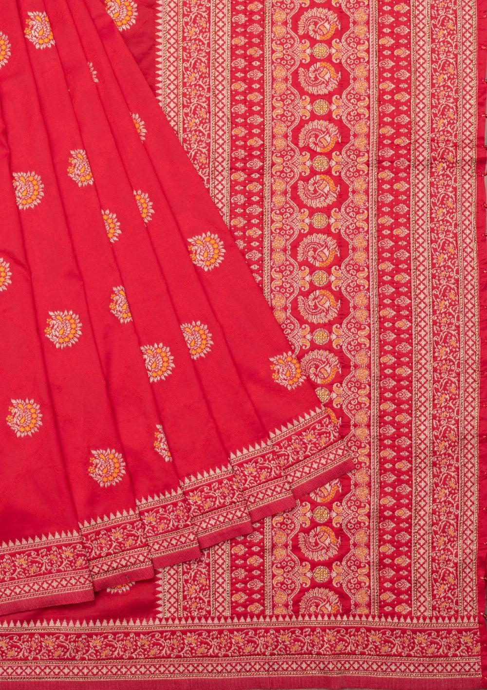 Magenta Pink Zariwork Art Silk Saree-Koskii