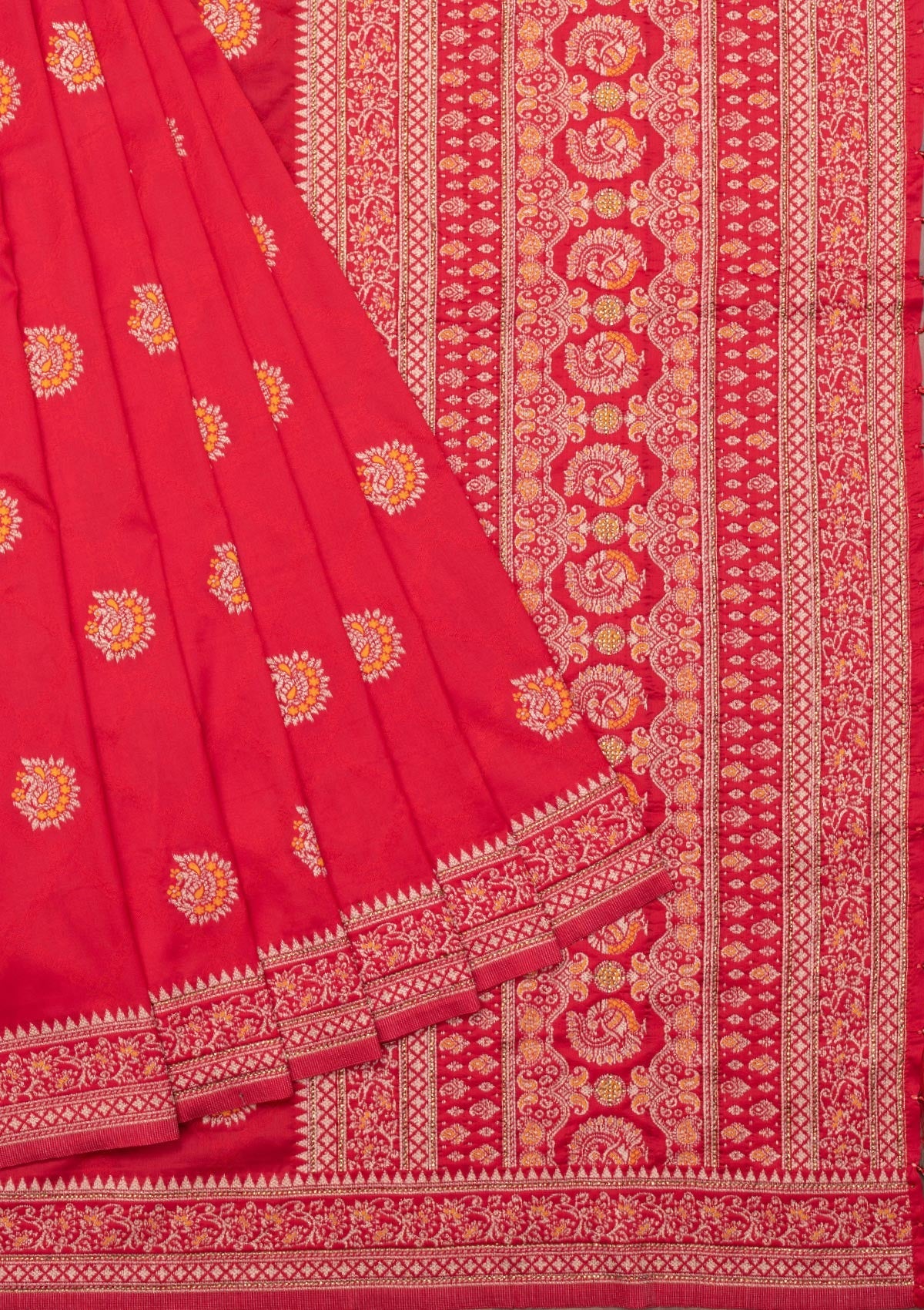 Magenta Pink Zariwork Art Silk Saree-Koskii