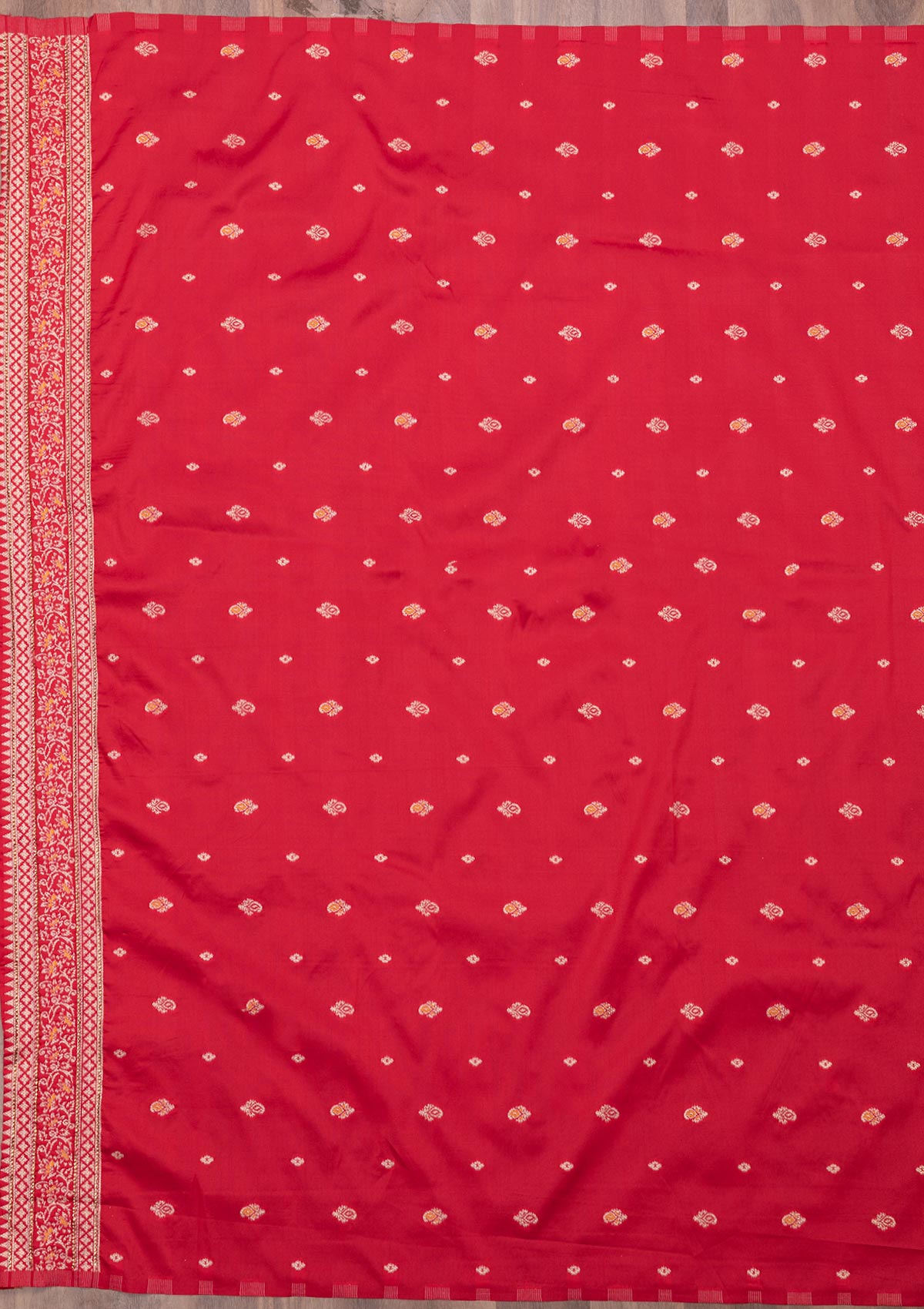 Magenta Pink Zariwork Art Silk Saree-Koskii