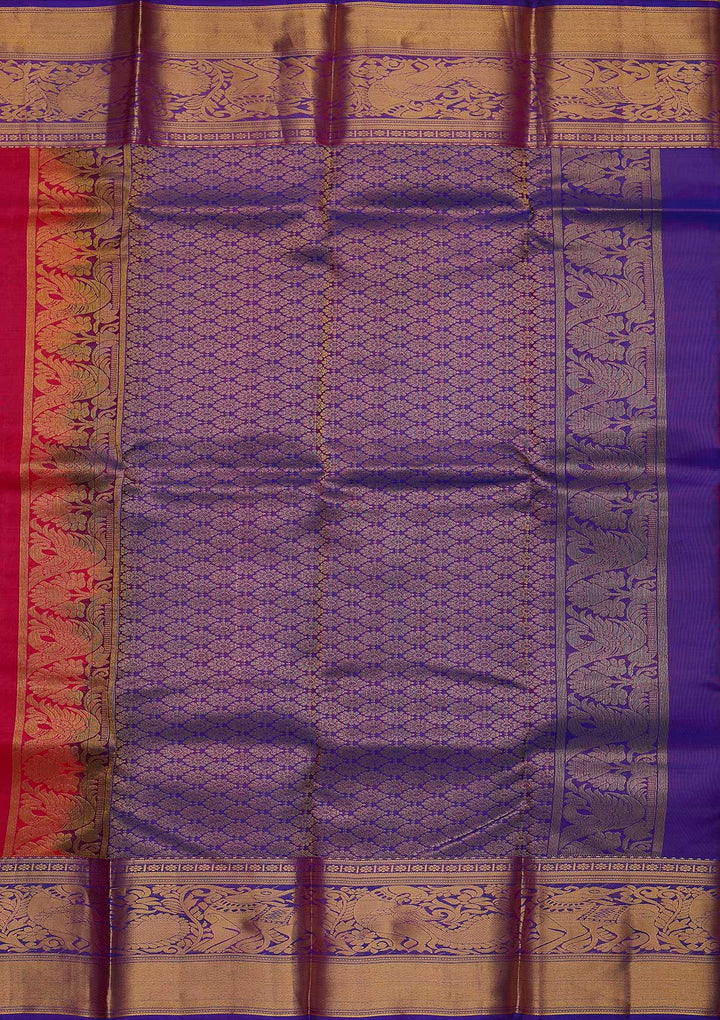 Magenta Pink Zariwork Pure Silk Designer Saree - koskii